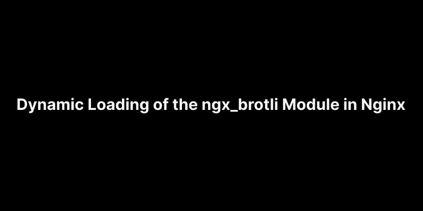 Dynamic Loading of the ngx_brotli Module in Nginx